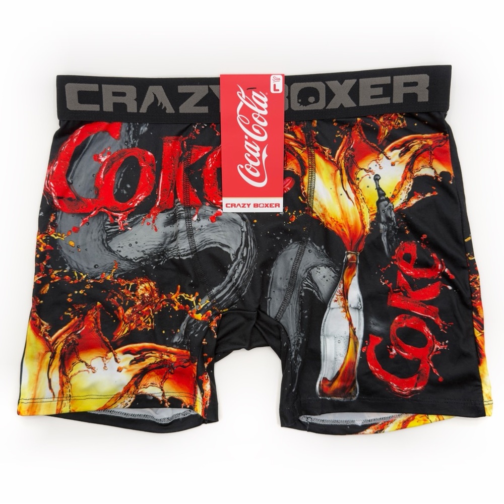 Coca-Cola Crazy Boxer Briefs Mens Size Large Underwear Coke Coca Cola New NWT